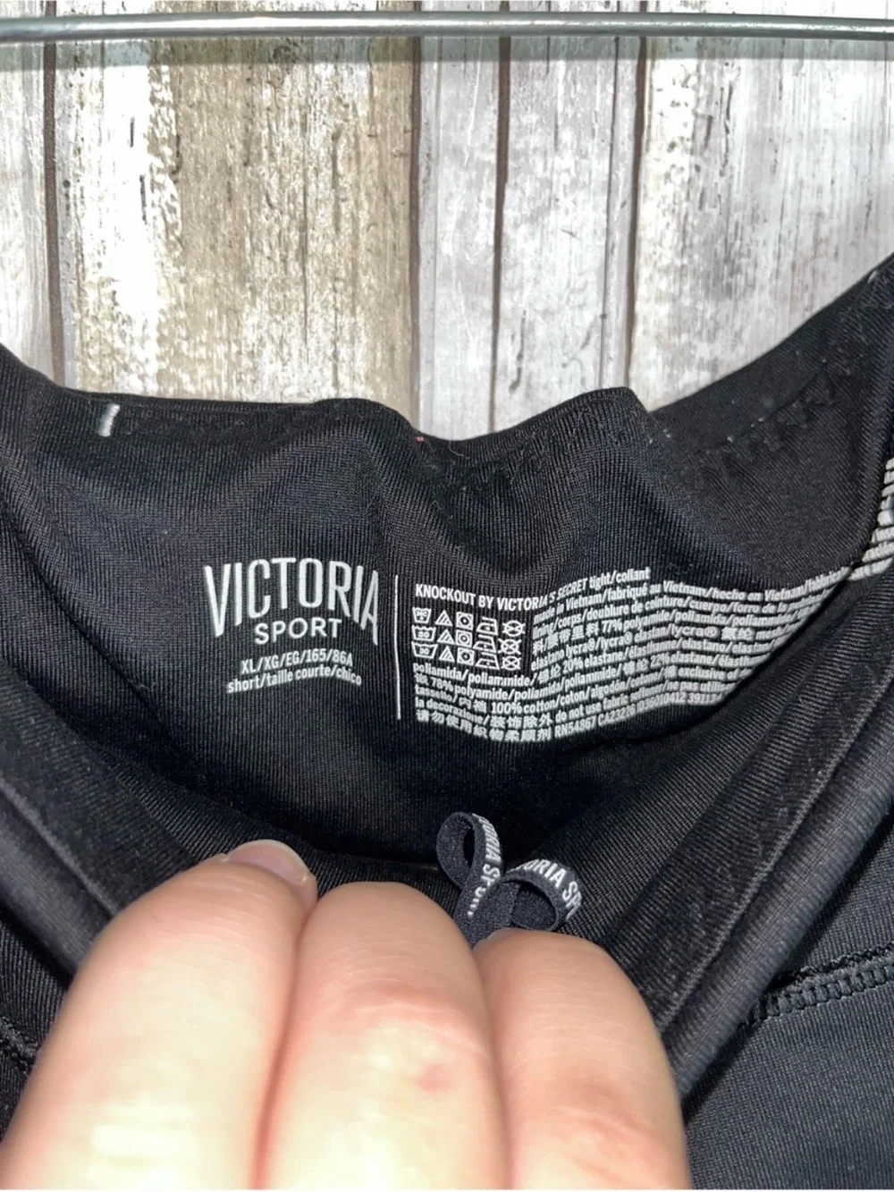 Victoria Sport High Rise Mesh Panel Leggings XL Black Cropped Workout - Picture 6 of 6